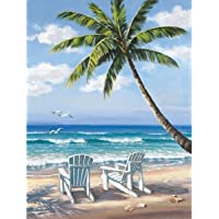 Nehome DIY 5d Pintura Diamante por número Kit- Taladro Completo Hermoso Paisaje de Playa Bordado Punto de Cruz…